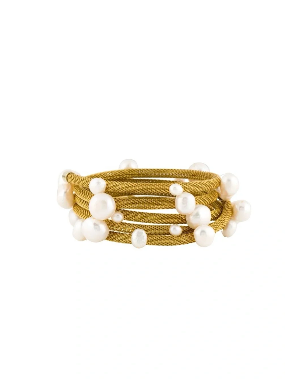Cult Gaia Gold Tone Pearl Alva Choker or Bracelet / Arm Cuff